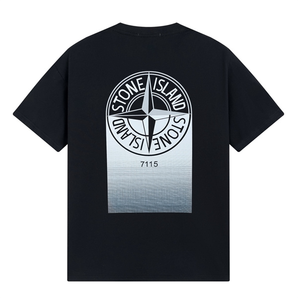 ストーンアイランド 偽物 Tシャツ 白 ロゴ グラデーションデザイン コットン 洗練 カジュアル STONE ISLAND
