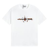 STONE ISLAND コピー Tシャツ 白 ボディ 爆発的デザイン 黒 ロゴ コットン カジュアル ファッション ストーンアイランド