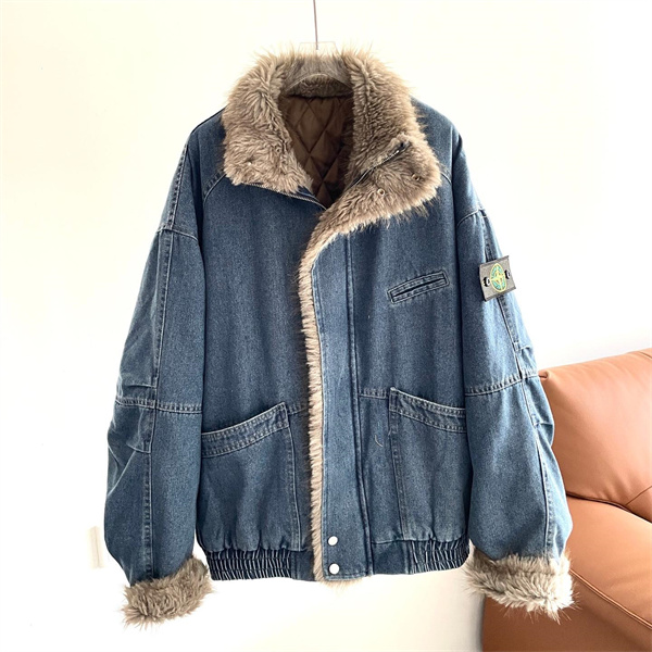 味わい加工  STONE ISLAND ストーンアイランド コピーボアライニング デニム ジャケット