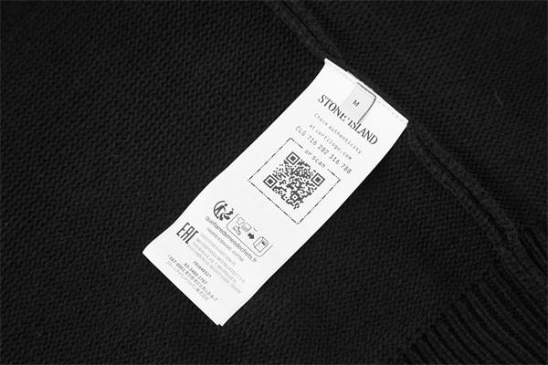 洗練印象 きれい編み クルーネック ニット ブラック STONE ISLAND ストーンアイランド コピー