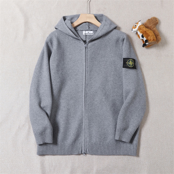 上質編み 立体質感 ジップアップ ニット パーカー  STONE ISLAND ストーンアイランド コピー