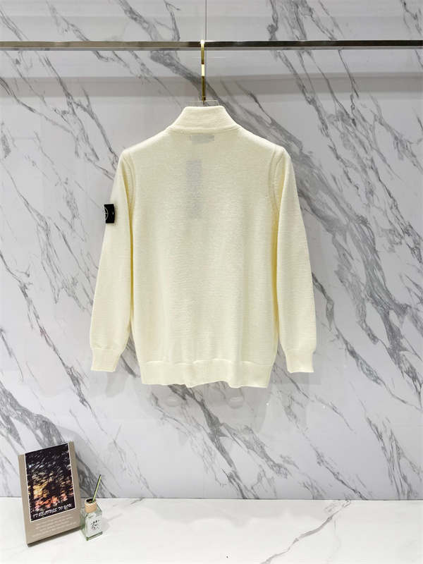 洗練 ニット編地 スタンドネック カーディガン ストーンアイランド コピー STONE ISLAND