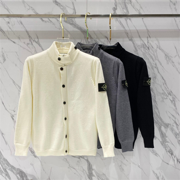 洗練 ニット編地 スタンドネック カーディガン ストーンアイランド コピー STONE ISLAND
