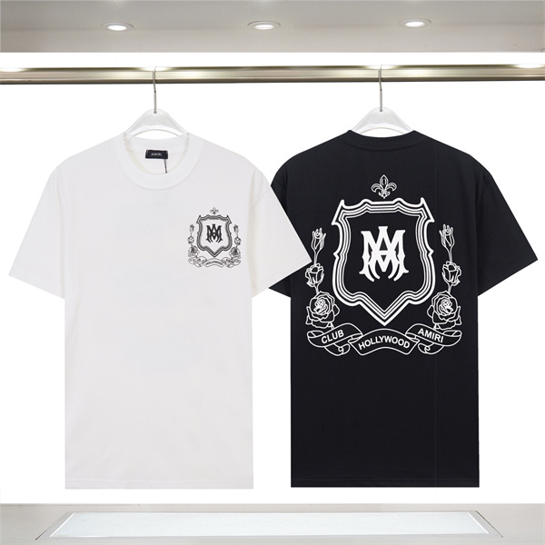 AMIRI アミリ Tシャツ 半袖 バックプリント エンブレム ローズモチーフ ロゴデザイン オーバーサイズ ストリート