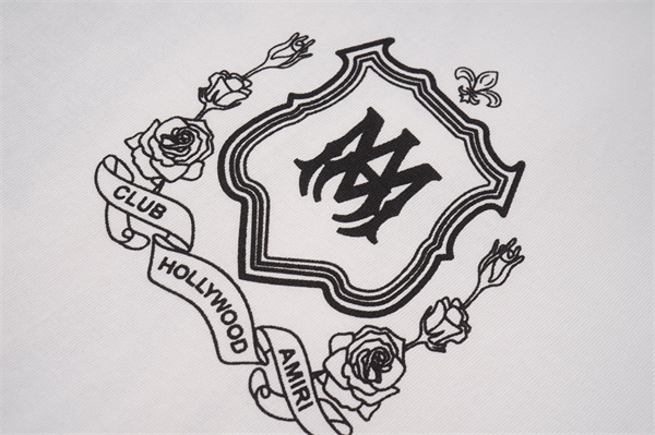 AMIRI アミリ Tシャツ 半袖 バックプリント エンブレム ローズモチーフ ロゴデザイン オーバーサイズ ストリート