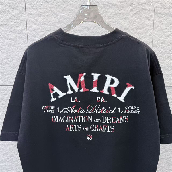 2026新作トレンドロゴ刺繍 半袖 クルーネック AMIRI アミリ コピー Tシャツ人気