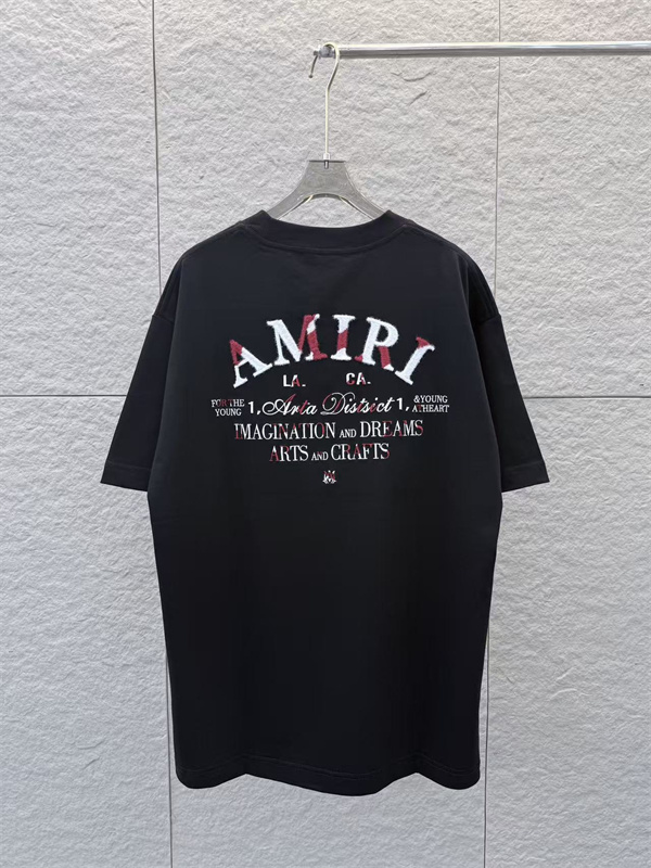 2026新作トレンドロゴ刺繍 半袖 クルーネック AMIRI アミリ コピー Tシャツ人気