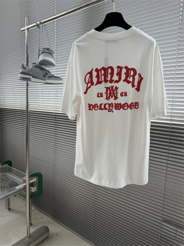 AMIRI アミリ 2026新作 立体ロゴ 半袖Tシャツ 重磅コットン ゆったりシルエット 着映え 旬顔 カジュアル トップス 男女兼用
