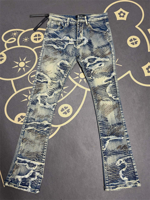 アートダメージ ヴィンテージウォッシュ AMIRI アミリ コピー デニム 2026人気 立体 シャープシルエット ハイセンス