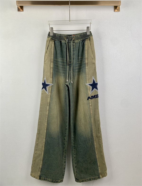 リングウエスト グラデーションウォッシュ AMIRI アミリ コピー ワイドデニムパンツ リラックス仕様 話題性抜群