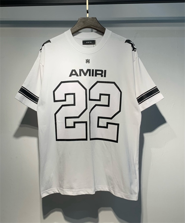 ショルダーグラフィック AMIRI アミリ コピー 半袖Tシャツ 配色ライン オーバーシルエット メンズ 話題加速