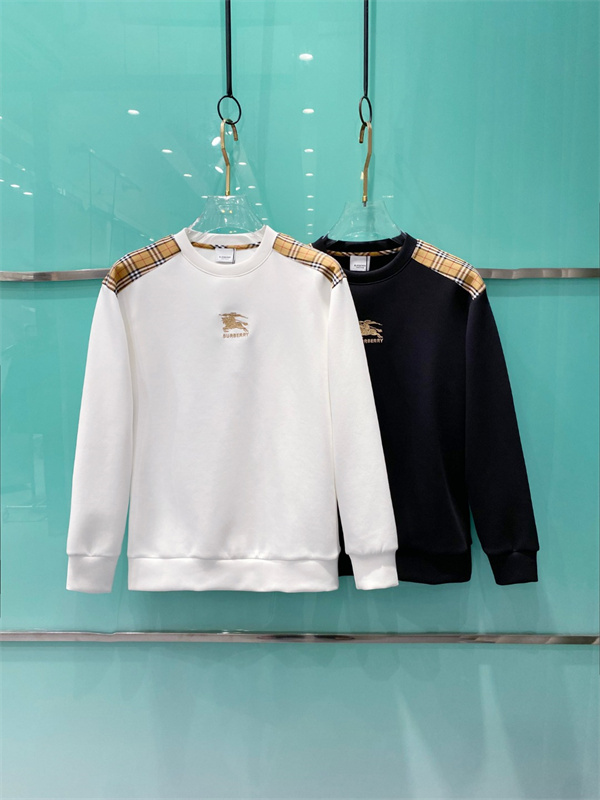 バーバリー コピー チェック柄エルボーパッチスウェットシャツ メンズ 長袖