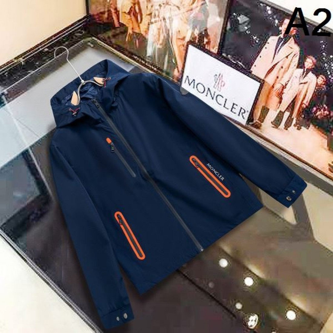 軽快な着心地 ライトコート 斜めファスナー ロング丈 MONCLER モンクレール コピー フーデッドロングジャケット ポケットアクセント