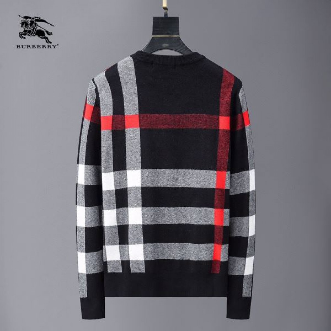 品質映え メンズニット 格子柄デザイン リブ仕立て BURBERRY バーバリー コピー 長袖ニットセーター 端正シルエット