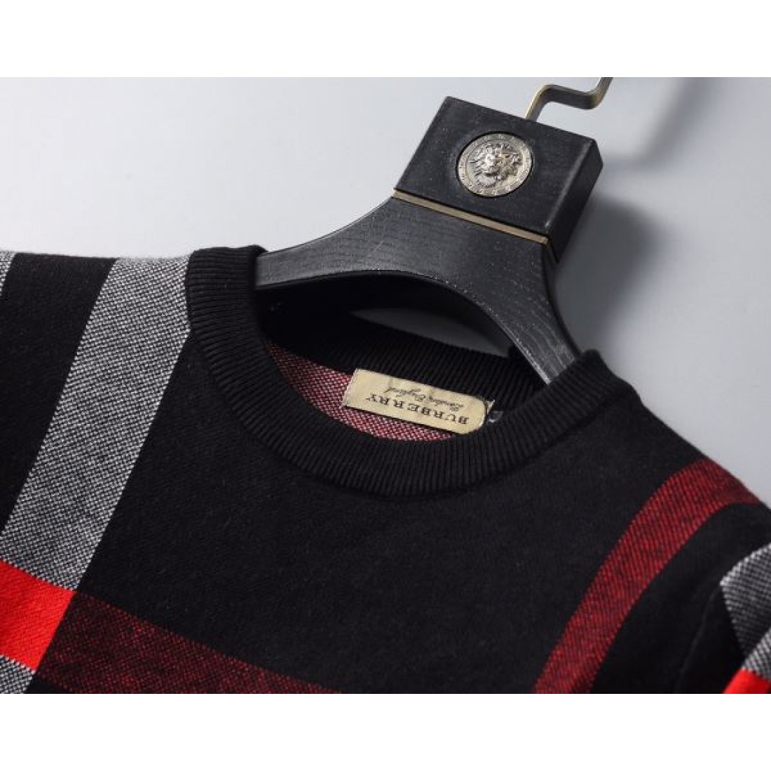 品質映え メンズニット 格子柄デザイン リブ仕立て BURBERRY バーバリー コピー 長袖ニットセーター 端正シルエット