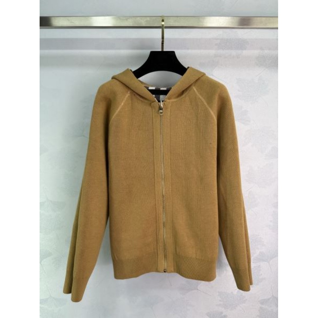定番映え 長袖ニットセーター 配色ライン BURBERRY バーバリー コピー フーデッドニット ドローコードフード