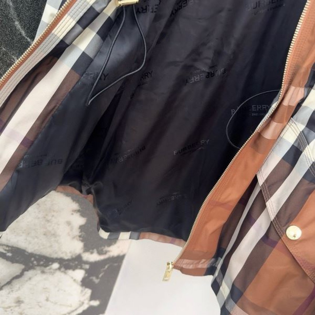 都会派スタイル チェックコート ゆったりシルエット BURBERRY バーバリー コピー フーデッドコート フラップポケット