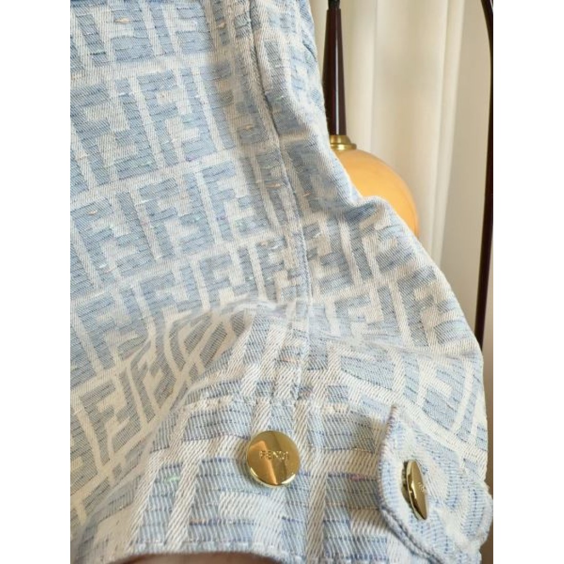FFジャカード フラップポケット ゴールド調ボタン FENDI フェンディ コピー モノグラムジャケット 端正シルエット 人気本命