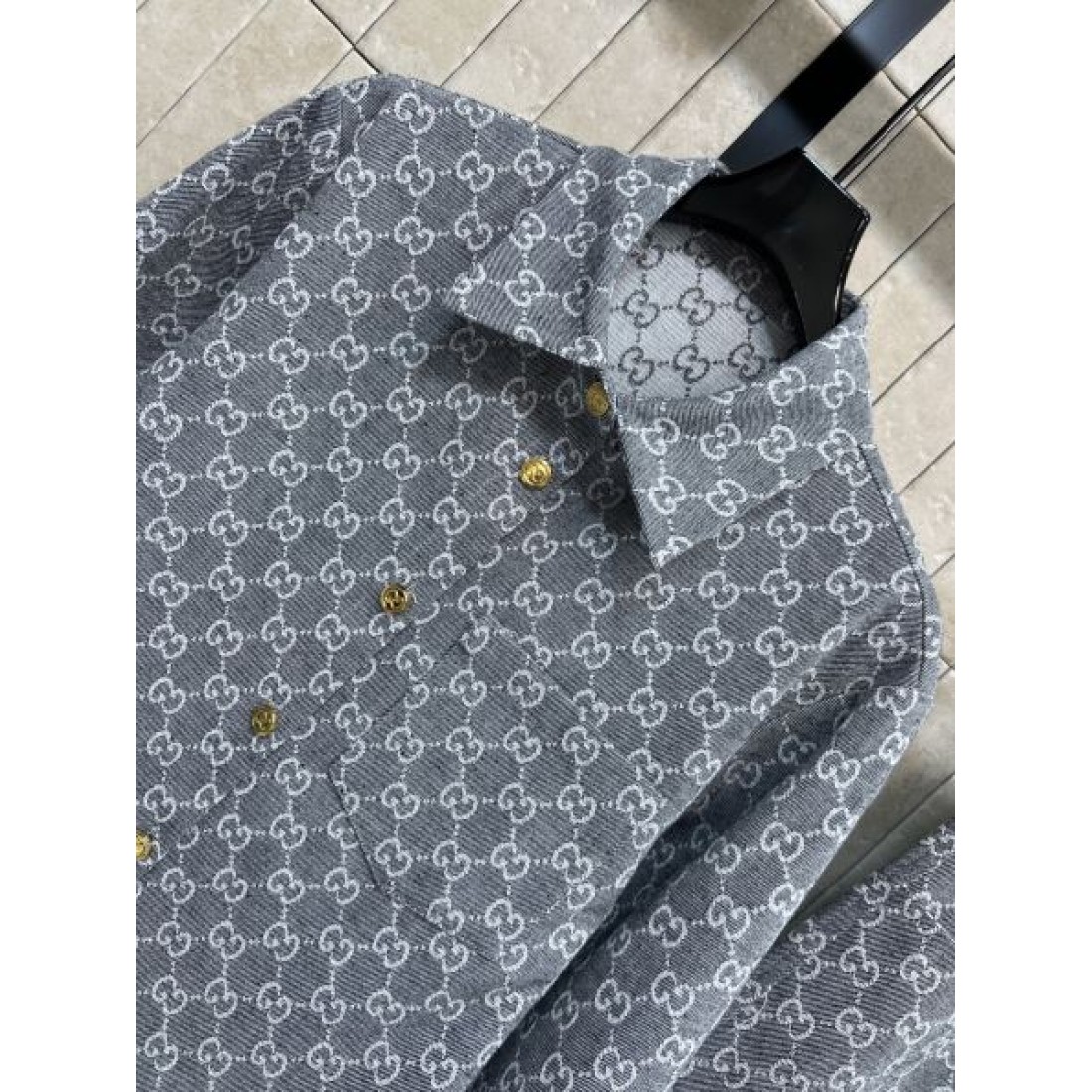 GG総柄ジャカード 長袖シャツ ワイドパンツ GUCCI グッチ コピー 上下セット 軽やかシルエット 新作注目