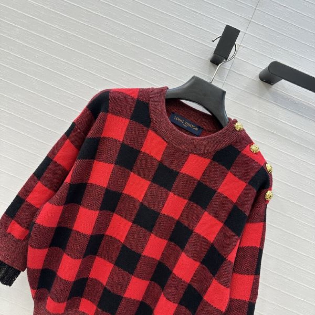 バッファローチェック ワイドシルエット LOUIS VUITTON ルイヴィトン コピー ニットセーター 注目上昇