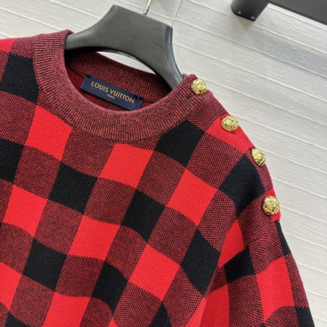 バッファローチェック ワイドシルエット LOUIS VUITTON ルイヴィトン コピー ニットセーター 注目上昇