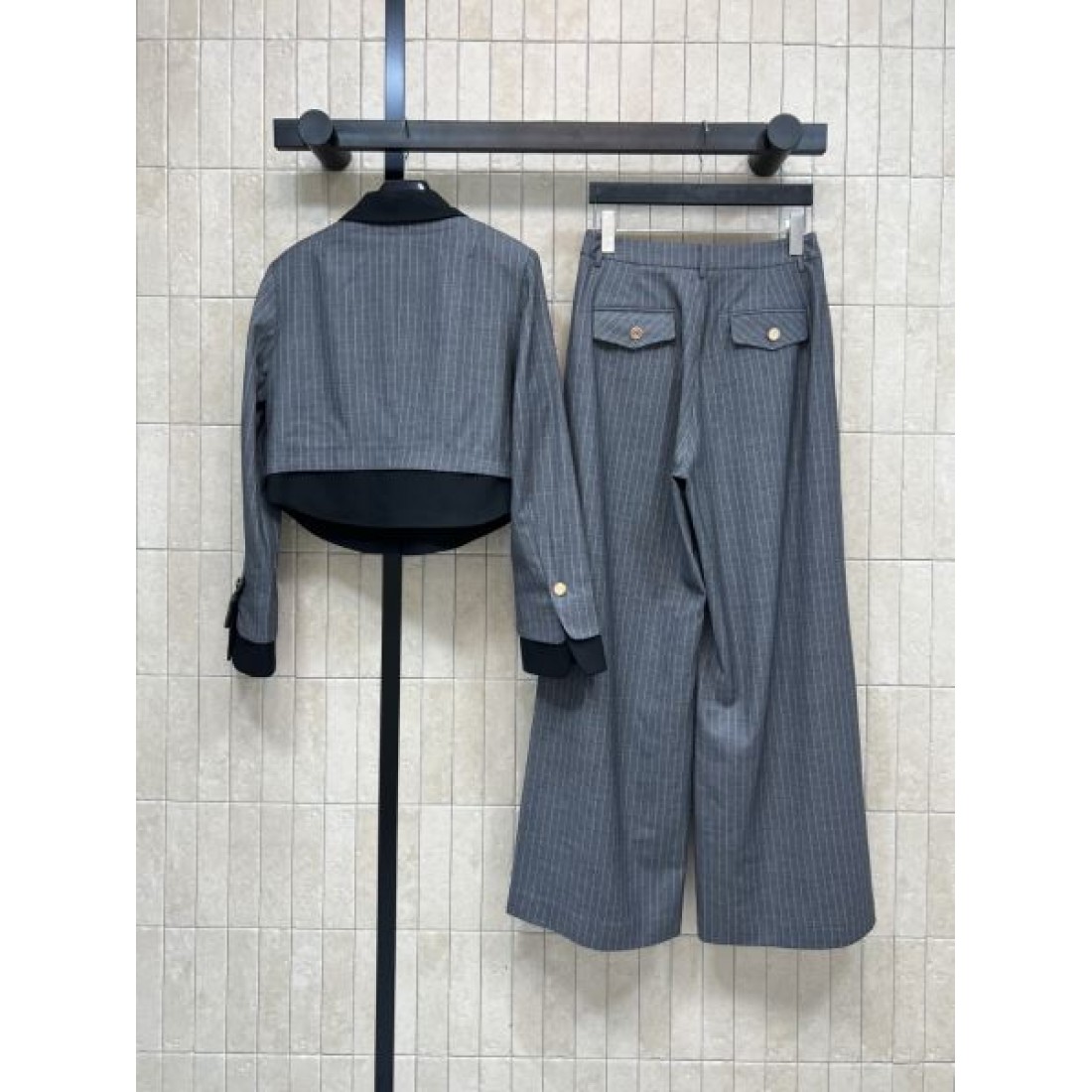ショートジャケット ワイドパンツ セットコーデ SAINT LAURENT サンローラン コピー レディーススーツ エレガント