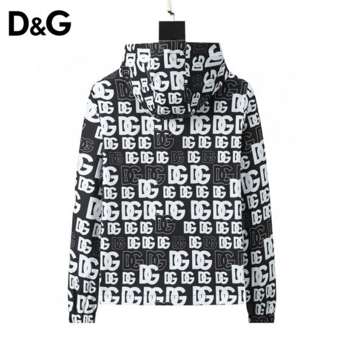 DG総柄 フードジャケット ジップアップ 人気商品 DOLCE & GABBANA ドルチェ＆ガッバーナ コピー ジャケット モノトーン調 ライトアウター