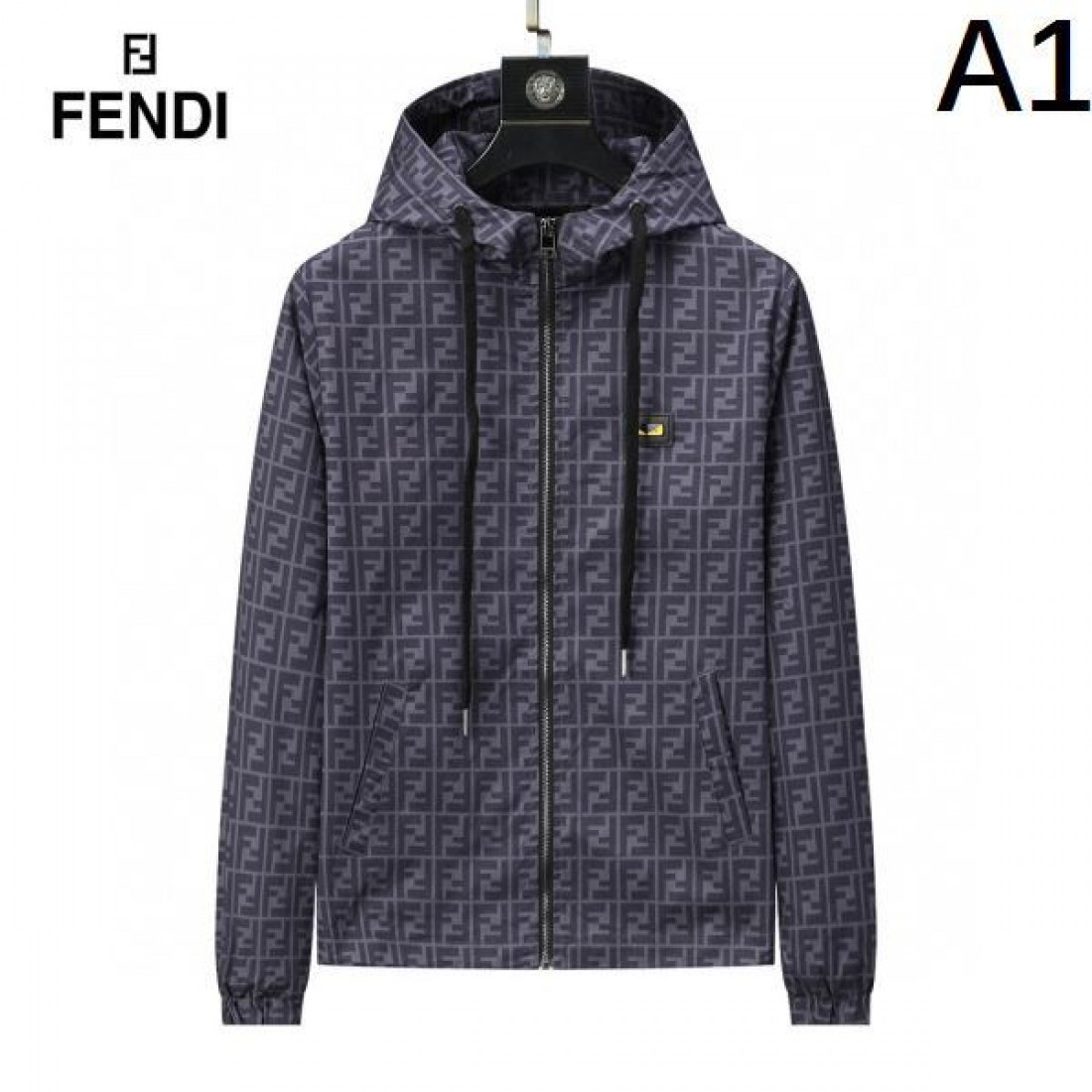 モノグラムパターン ウインドブレーカー フーデッドブルゾン 軽量ナイロンライク FENDI フェンディ コピー ブルゾン ラグジュアリーカジュアル