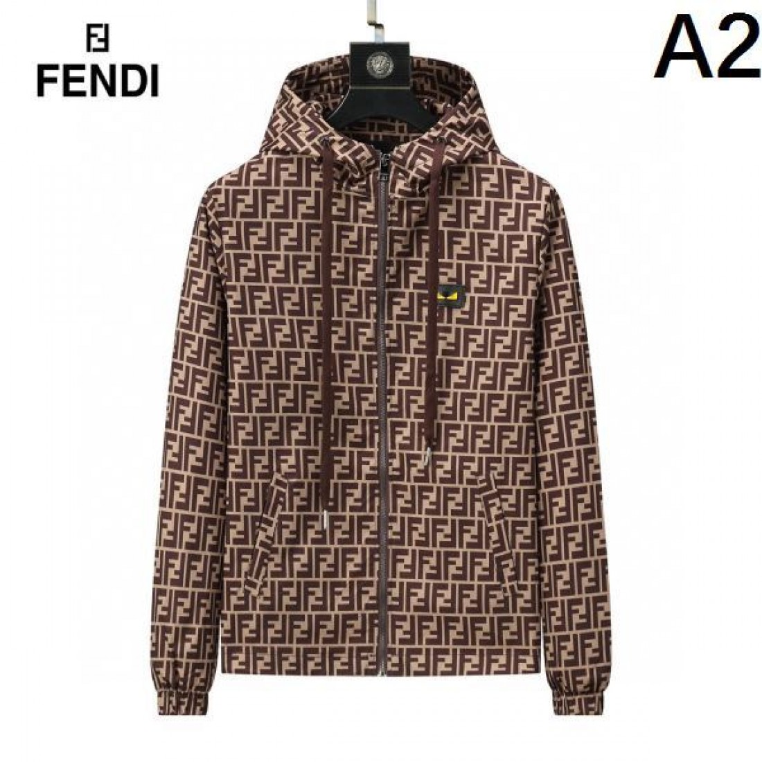 モノグラムパターン ウインドブレーカー フーデッドブルゾン 軽量ナイロンライク FENDI フェンディ コピー ブルゾン ラグジュアリーカジュアル