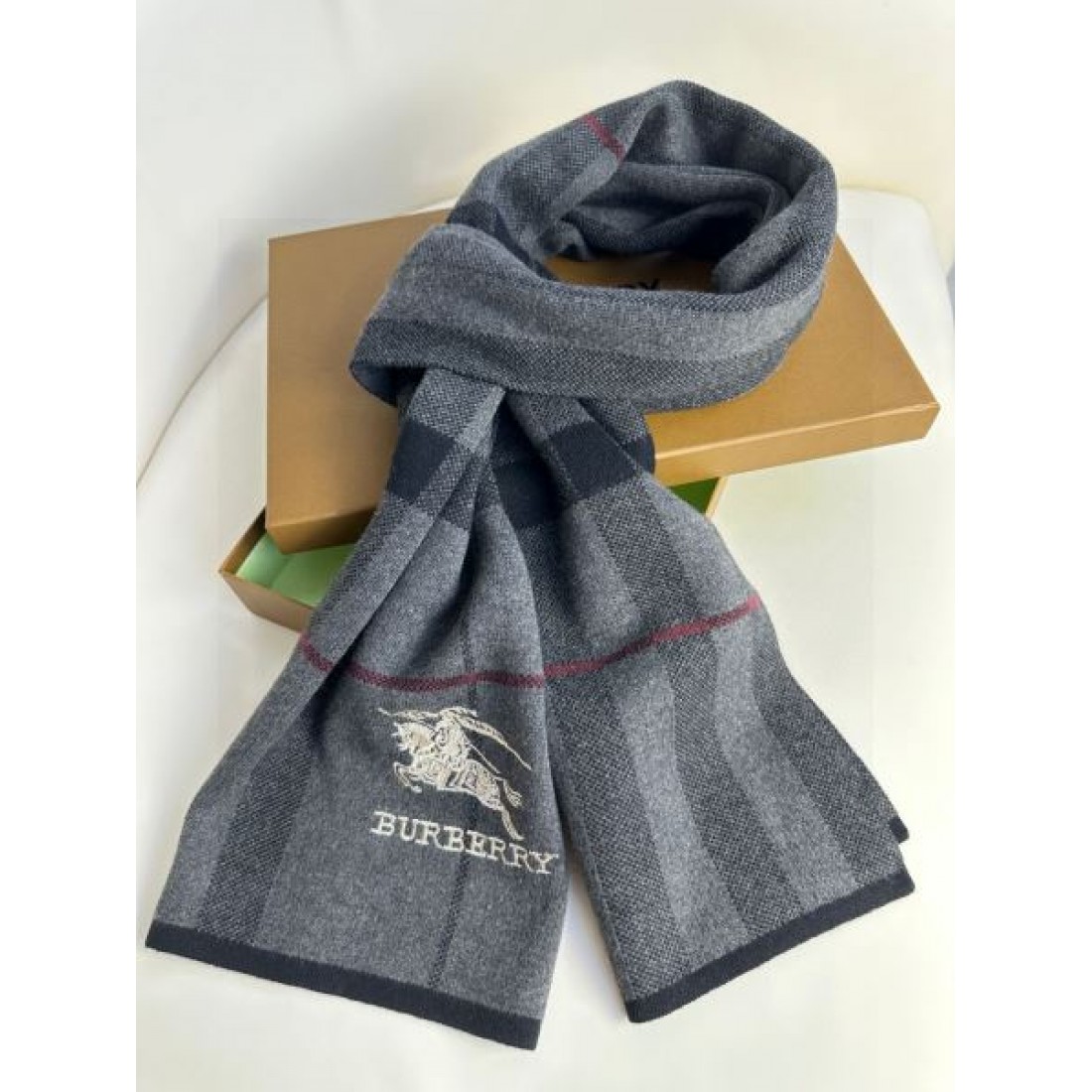 ストール バイカラー切替 ロゴポイント 大判タイプ すっきり見え BURBERRY バーバリー コピー マフラー ギフト映え