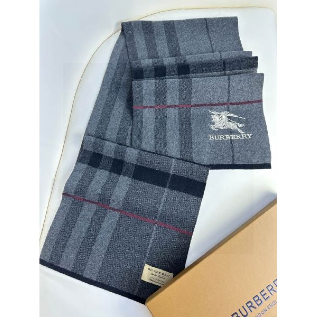 ストール バイカラー切替 ロゴポイント 大判タイプ すっきり見え BURBERRY バーバリー コピー マフラー ギフト映え