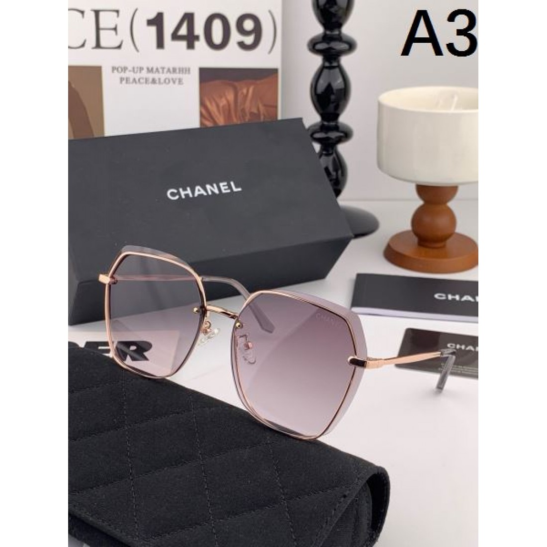  ラグジュアリーな クワルティエランバの 象徴的な シャネル CHANEL コピー サングラス ダブル