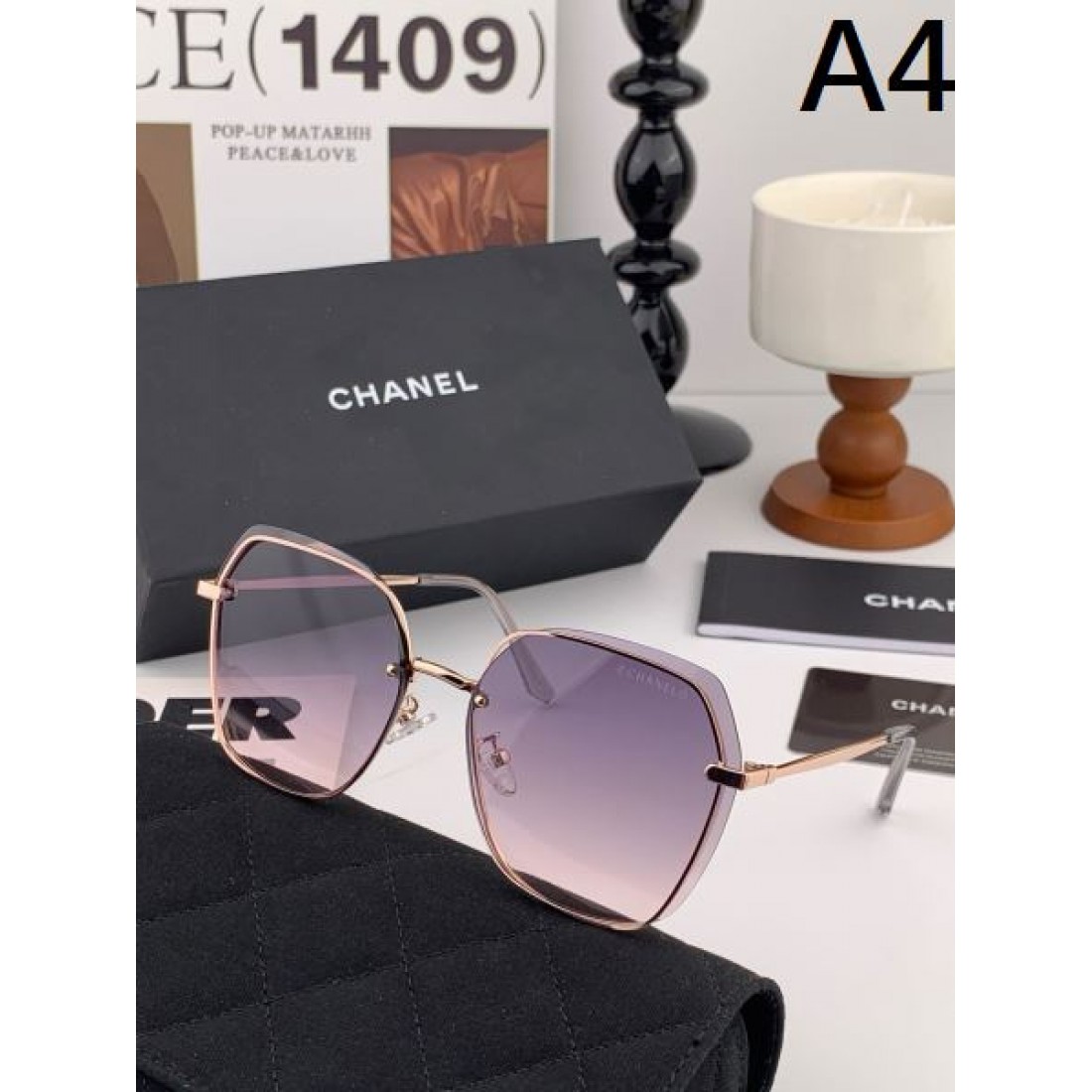  ラグジュアリーな クワルティエランバの 象徴的な シャネル CHANEL コピー サングラス ダブル