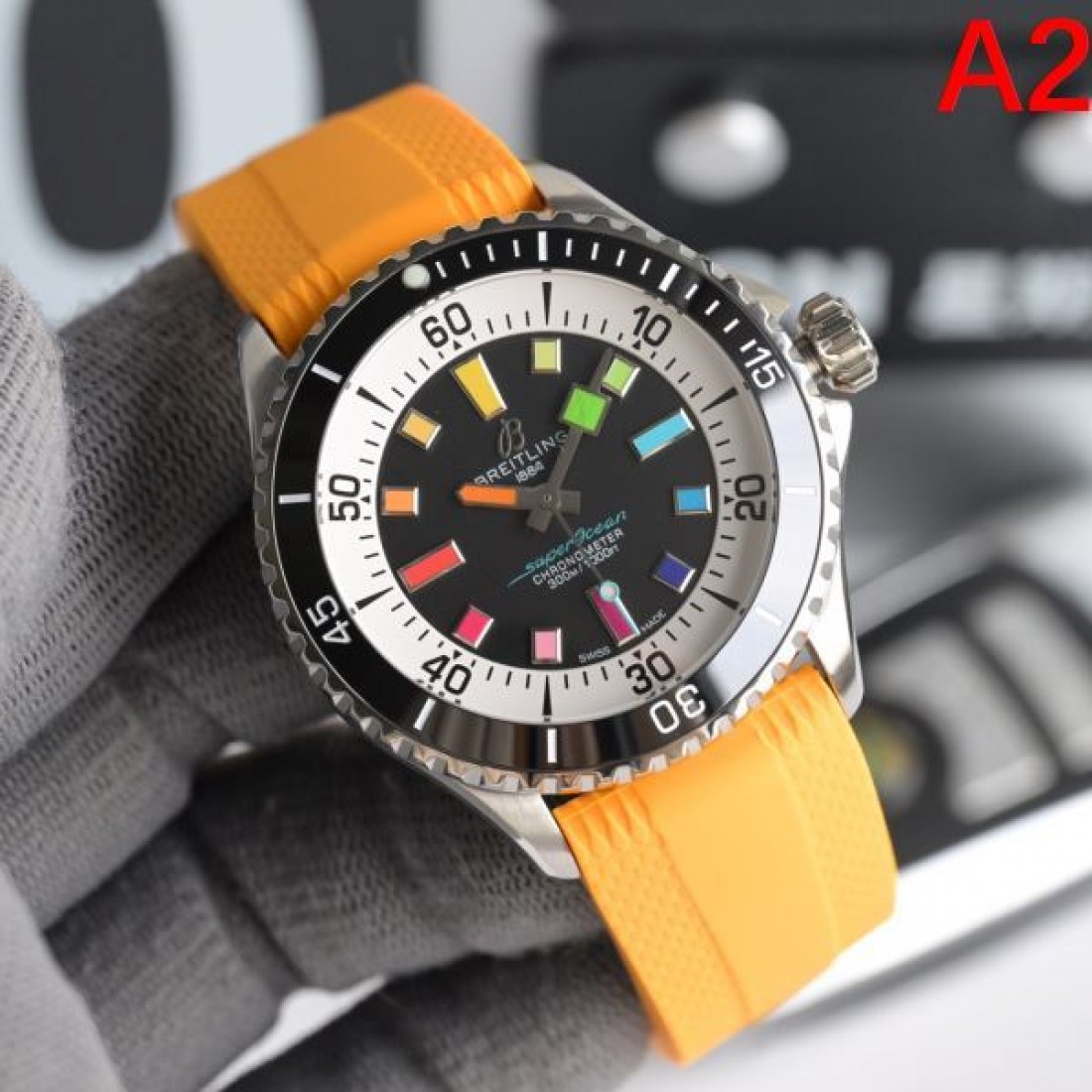 ダイバーズ調 ラバーベルト バーインデックス BREITLING ブライトリング コピー 腕時計 デイリー主力 ショップおすすめ