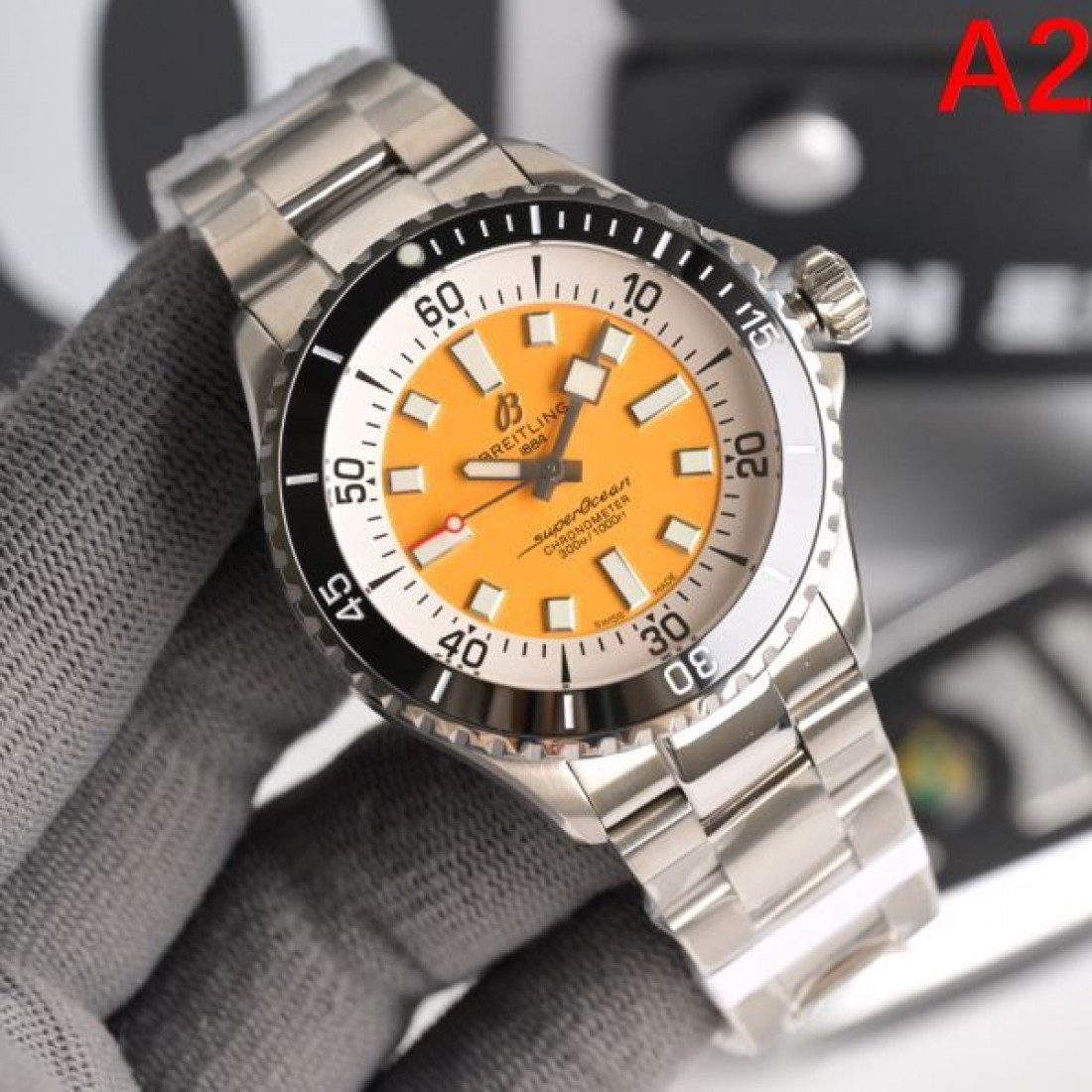 ダイバーズ風 メタルブレス 回転ベゼル 視認性インデックス 2026新作 タフ見え 注目アイテム BREITLING ブライトリング コピー 腕時計