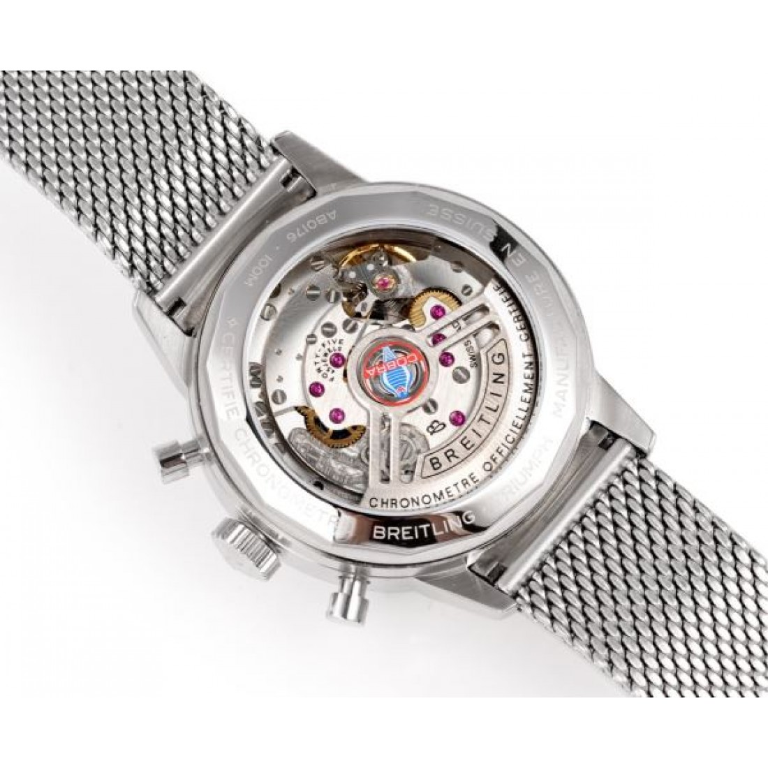 クロノグラフ調 メタルメッシュベルト 視認性インデックス BREITLING ブライトリング コピー 腕時計 立体ケース 注目度高め
