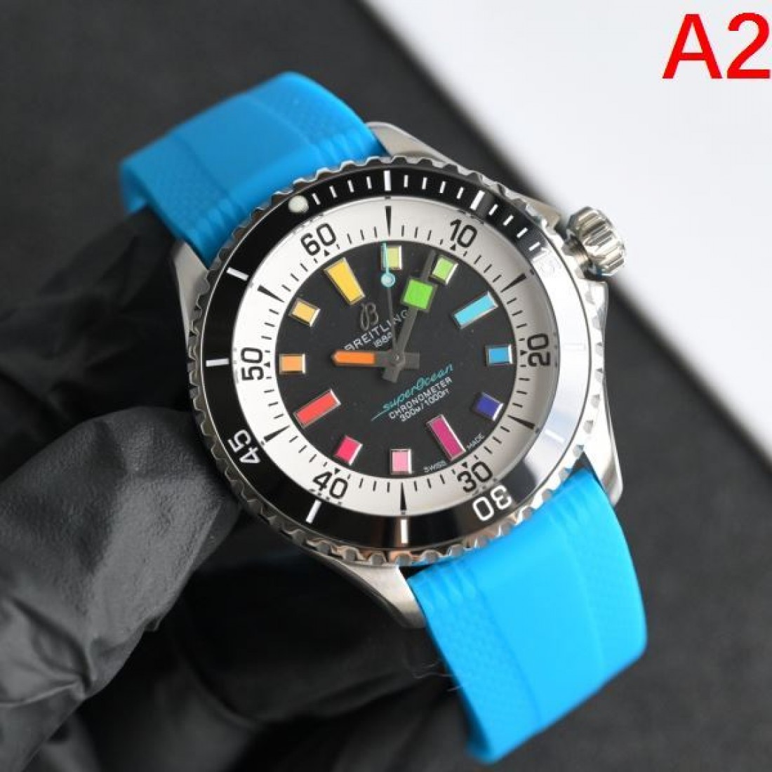 ダイバーズ風 ラバーベルト 回転ベゼル BREITLING ブライトリング コピー 腕時計 視認性インデックス 爽快スポーティー 注目度高め