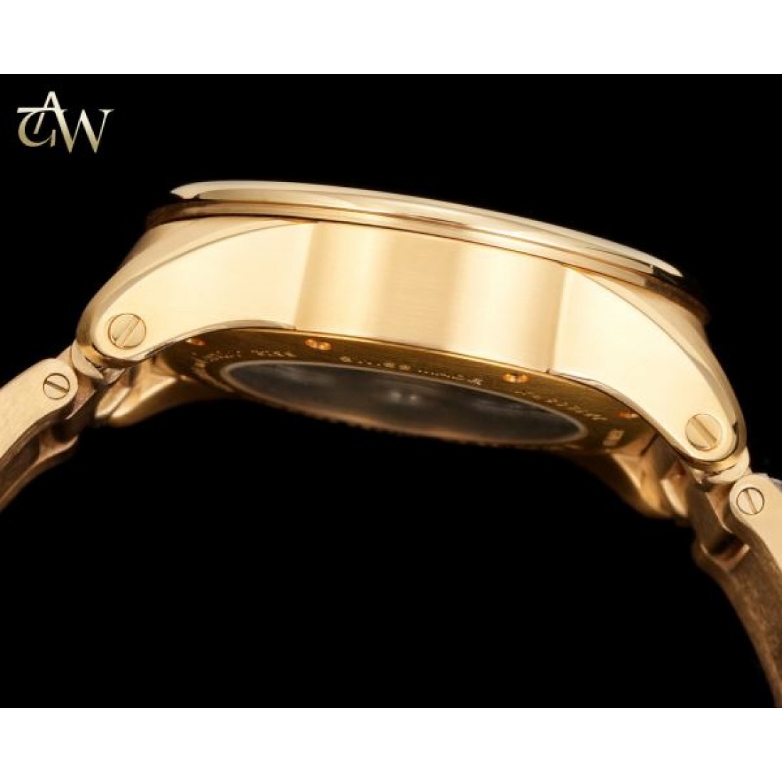 ピンクゴールド仕様 Cartier カルティエ コピー 腕時計 ホワイトダイヤル ローマンインデックス ムーンフェイズ ブラウンレザーストラップ