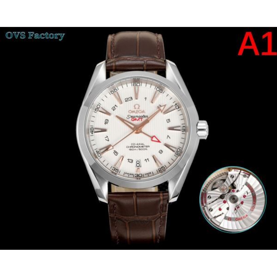 アクアテラ風 レザーベルト 日付表示 OMEGA オメガ コピー 腕時計 バーインデックス 端正フェイス きれいめ主力 ユニセックス向け