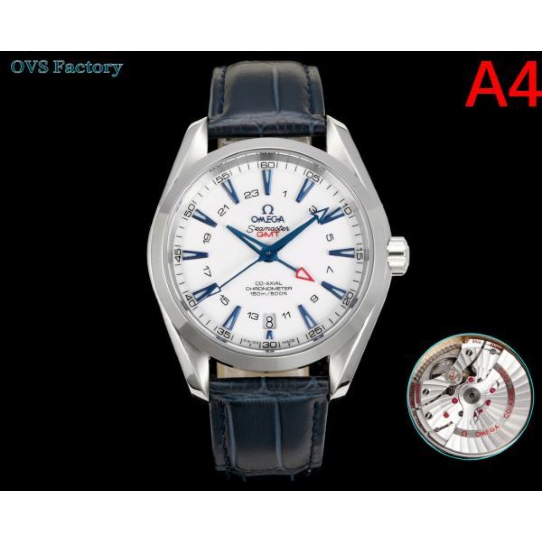 アクアテラ風 レザーベルト 日付表示 OMEGA オメガ コピー 腕時計 バーインデックス 端正フェイス きれいめ主力 ユニセックス向け