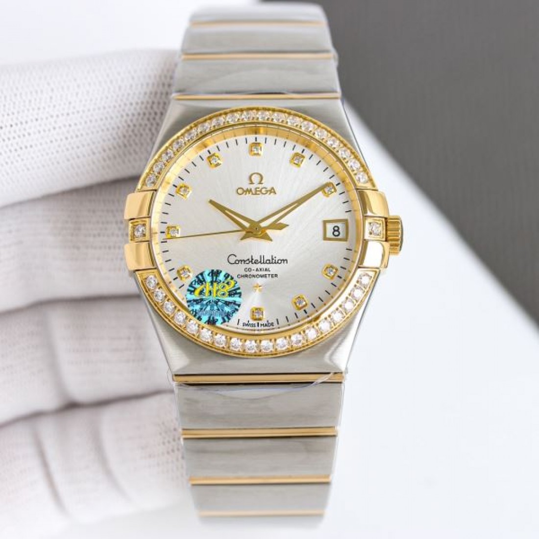 コンステレーション風 メタルブレス ローマ数字ベゼル OMEGA オメガ コピー 腕時計 日付表示 きれいめ映え 売れ筋候補 ユニセックス向け