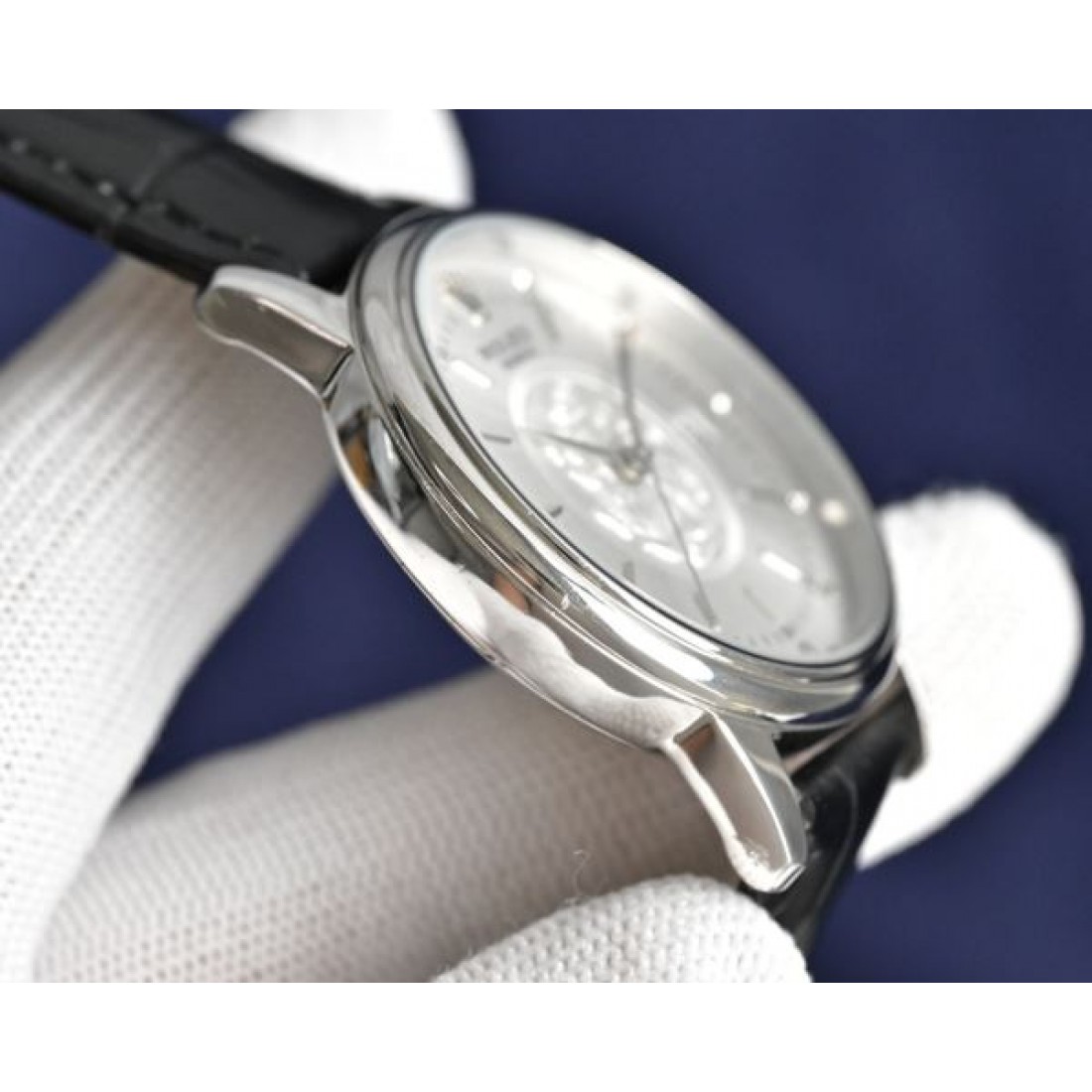 ゴールドダイヤル カレンダー表示 ROLEX ロレックス コピー デイトジャスト 腕時計 レザーストラップ エレガントモデル