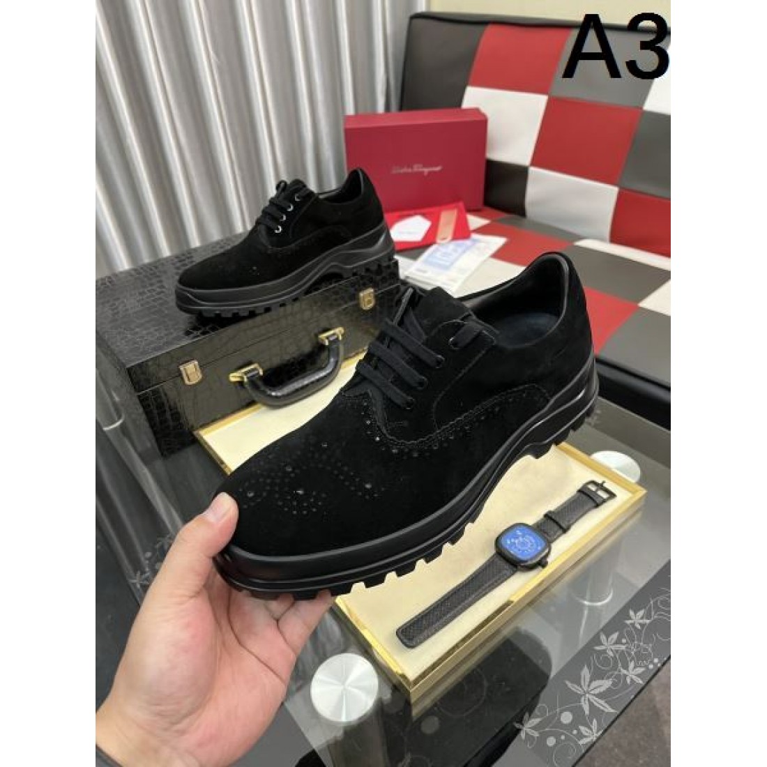 ウィングチップ レースアップ ボリュームソール Salvatore Ferragamo サルヴァトーレフェラガモ コピー ビジネスシューズ