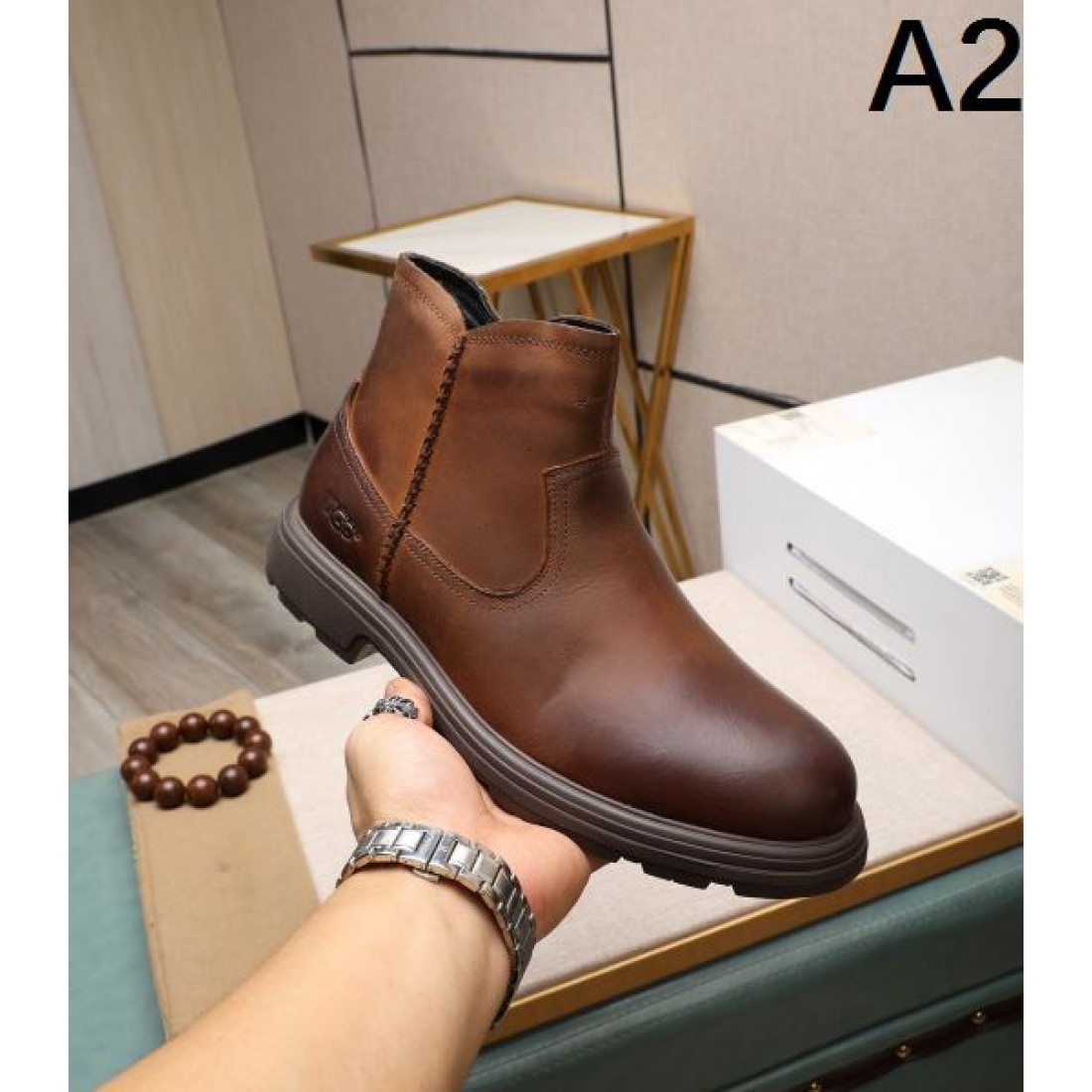 メンズ 本革調 防滑 ソフトレザー ショートブーツ UGG アグ コピー ブーツ クッション性 保温性 カジュアルシューズ