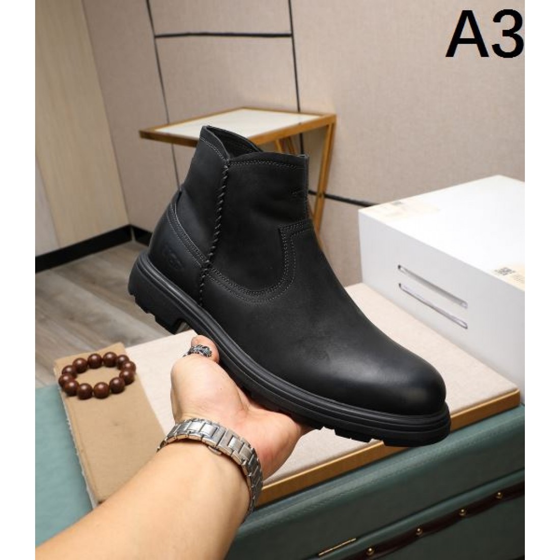 メンズ 本革調 防滑 ソフトレザー ショートブーツ UGG アグ コピー ブーツ クッション性 保温性 カジュアルシューズ