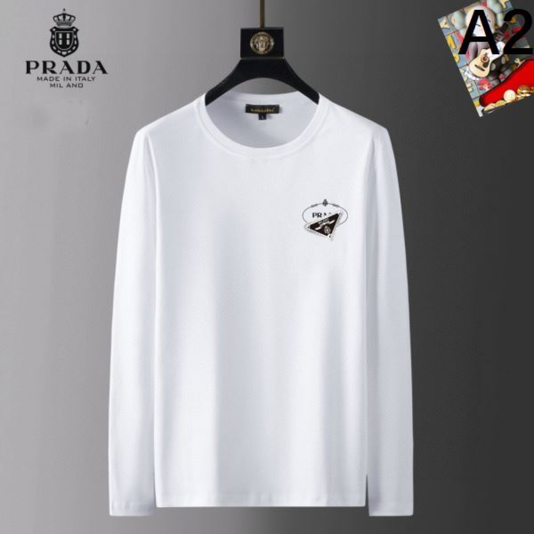 上品 定番 PRADA プラダ コピー 長袖Tシャツ 落ち着き 高品質