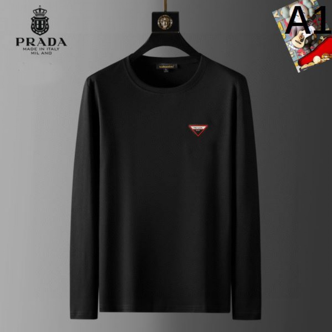 モダン 高品質 PRADA プラダ コピー 長袖Tシャツ 上品 大人向け