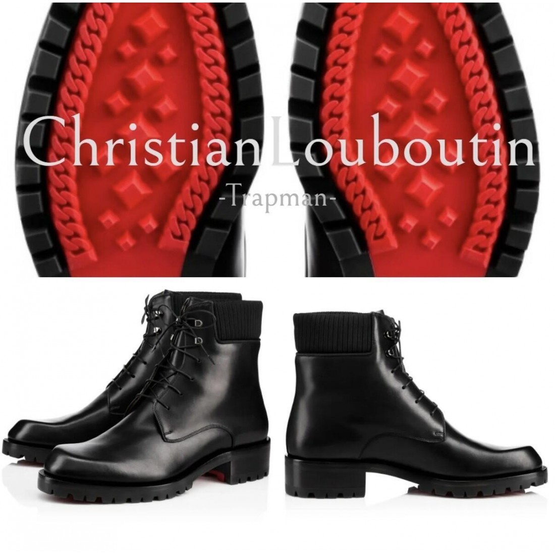 ショートブーツ レースアップ 軽量 履きやすい Christian Louboutin クリスチャンルブタン コピー ブーツ メンズ定番モデル
