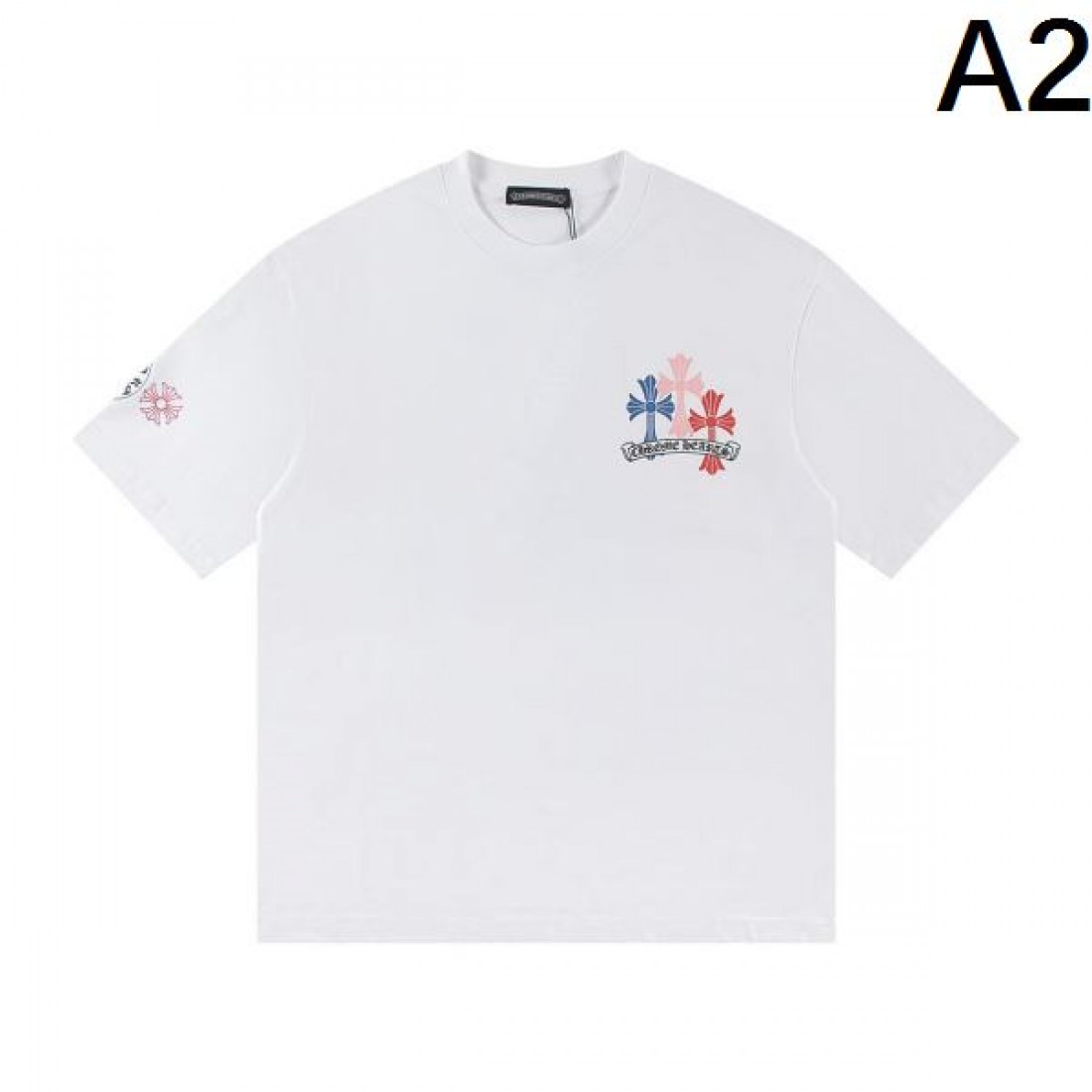 トレンド クール CHROME HEARTS クロムハーツ コピー 半袖カットソー フロントワンポイント バックグラフィックデザイン 通気性良好 快適着用