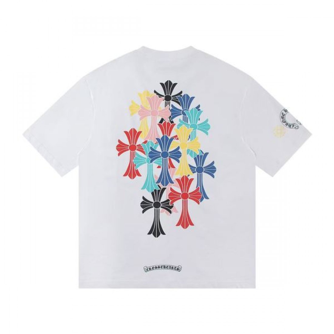 トレンド クール CHROME HEARTS クロムハーツ コピー 半袖カットソー フロントワンポイント バックグラフィックデザイン 通気性良好 快適着用